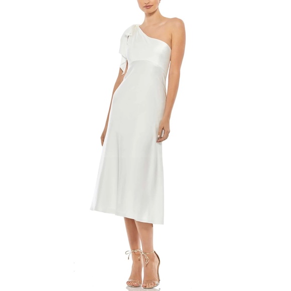 Mac Duggal Dresses & Skirts - Mac Duggal 55387 One Shoulder Satin Midi Dress